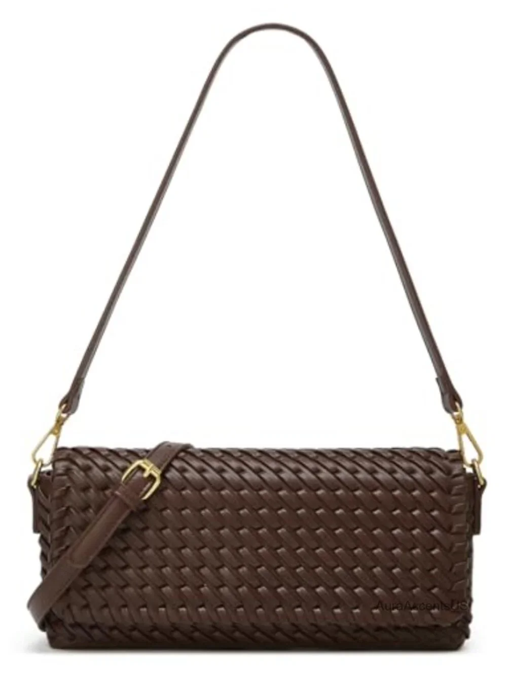 Woven Crescent Hobo Bags Women Trendy PU Leather Underarm Shoulder Bag Cute